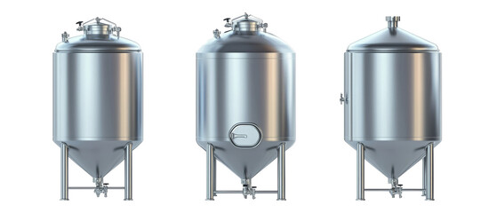 Compact cylindrical fermentation tanks for brewing and storage