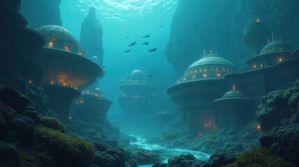 Glowing Domes of an Underwater City