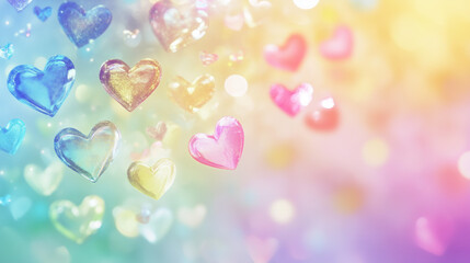 Pastel color hearts wallpaper is a delightful and soothing design choice- valentine day calibrations, creative a soft color