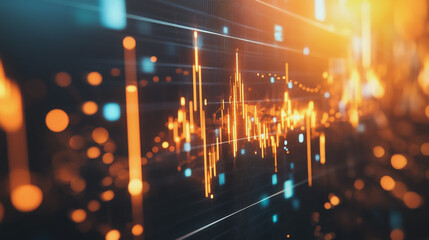 Fototapeta premium Abstract business Financial charts show a significant increase in profits in the stock market.This is driven by higher interest rates and continued growth. In the innovation world network of financial