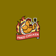 Vector graphic of fried chicken vector logo for street food icon.
