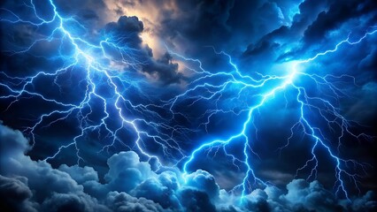 Dramatic energy surge of lightning in the night