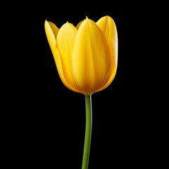 tulip flower on black background