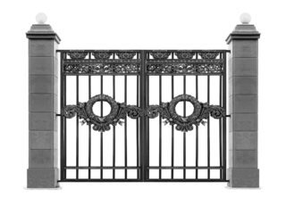 Manor gate with columns . B.