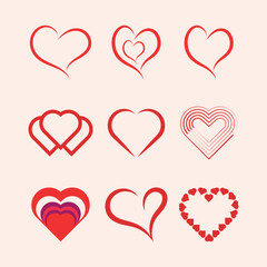 Love shape vector.