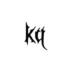 KQ monogram logo design letter text name symbol monochrome logotype alphabet character simple logo
