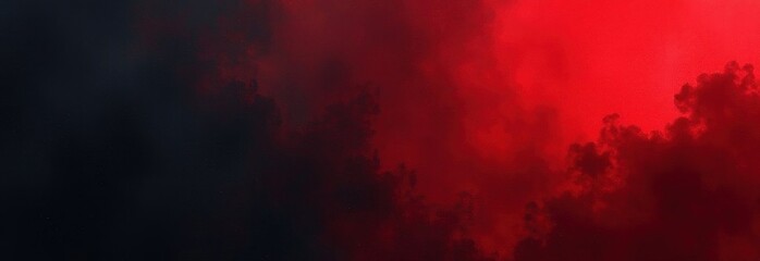 Dark and glowing red clouds creating ominous atmosphere