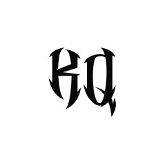 KQ monogram logo design letter text name symbol monochrome logotype alphabet character simple logo