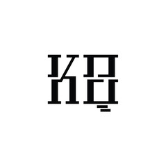 Obraz premium KQ monogram logo design letter text name symbol monochrome logotype alphabet character simple logo