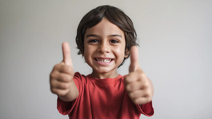 Happy Child Giving a Thumbs Up