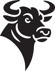 black and white bull