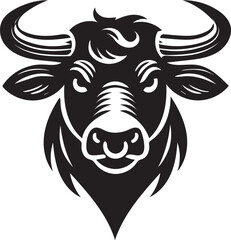 black and white bull