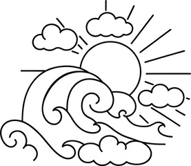 Stormy Cyclone Design for Coloring, Cyclone in Action: Coloring Fun, Dynamic Cyclone Illustration to Color, Cyclone Vortex: Printable Coloring Sheet