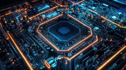 Abstract futuristic electronic circuit technology background