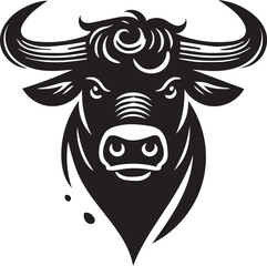 Fototapeta premium black and white bull