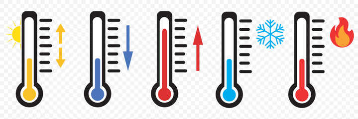 Weather Sign. Temperature Scale Symbol. Warm and cold Symbol - stock vector. eps 10.