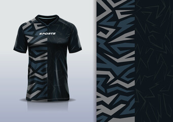 Sport jersey template sharp line mockup texture grunge rustic abstract vector design for football soccer, racing, running, e sports, gray color © Nimpuna O