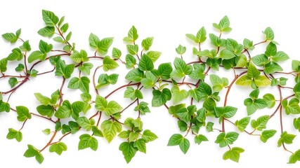 Ivy green leaf shot on a white background, botanical, grow