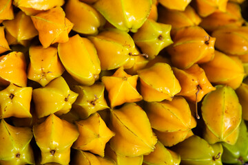 Star Fruit at Central Abastos market in Oaxaca, Mexico.