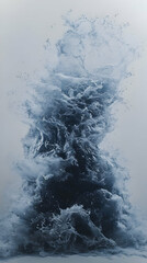 Ink swirling, underwater, studio, grey background, design