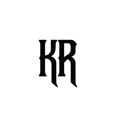 KR monogram logo design letter text name symbol monochrome logotype alphabet character simple logo