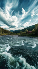 Obraz premium Rushing river