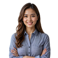 Picture of attractive businesswoman with cardboard box