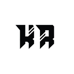 KR monogram logo design letter text name symbol monochrome logotype alphabet character simple logo