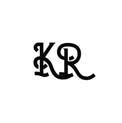 KR monogram logo design letter text name symbol monochrome logotype alphabet character simple logo
