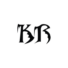 Obraz premium KR monogram logo design letter text name symbol monochrome logotype alphabet character simple logo
