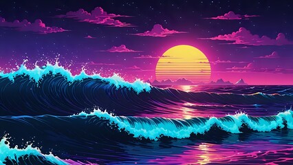 futuristic waves water