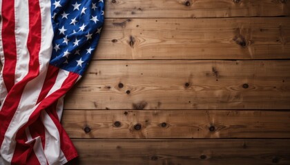 Obraz premium American flag , United state flag wooden background