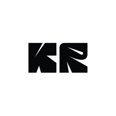 Obraz premium KR monogram logo design letter text name symbol monochrome logotype alphabet character simple logo