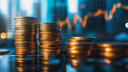 Abstract business Financial charts show a significant increase in profits in the stock market.This is driven by higher interest rates and continued growth. In the innovation world network of financial