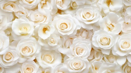 Obraz premium Miniature white roses in a detailed seamless pattern, elegant floral design suitable for textiles, wallpapers, and decorative elements