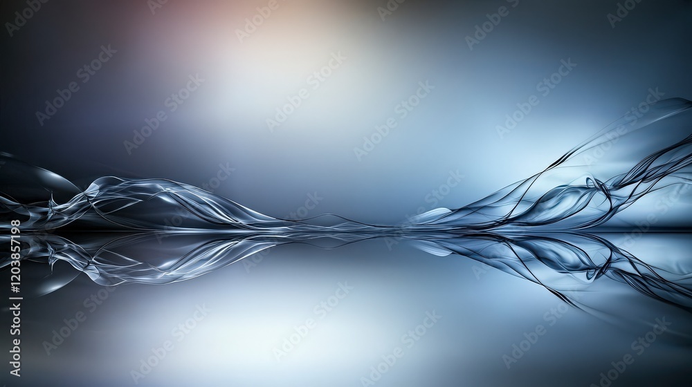 Leinwandbilder Reflections of light and movement in minimalist design digital art abstract environments calm atmosphere