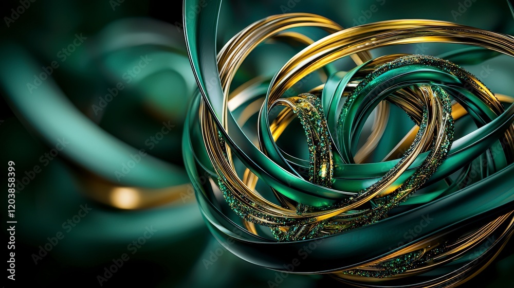 Leinwandbilder dynamic twisting rings abstract art display 3d render digital environment close-up view visual compl