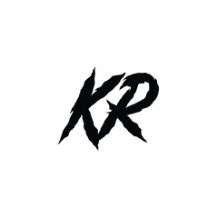 KR monogram logo design letter text name symbol monochrome logotype alphabet character simple logo
