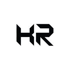 KR monogram logo design letter text name symbol monochrome logotype alphabet character simple logo