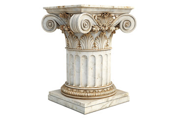 Fototapeta premium Classical Marble Column with Corinthian Design isolated on white background as transparent. PNG.AI GENERATED