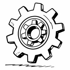 gear icon isolated on white,  Settings Gear Icon, illustration of a gear, icon vector, gear icon vector illustration