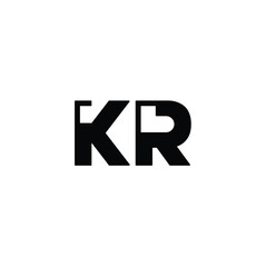 KR monogram logo design letter text name symbol monochrome logotype alphabet character simple logo