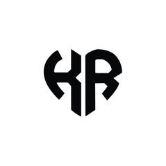 KR monogram logo design letter text name symbol monochrome logotype alphabet character simple logo