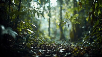 Shadows of tropical forest leaves lush green environment soft focus nature photography tranquil wilderness perspective