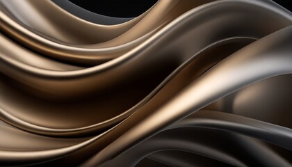 Obraz premium Abstract 3d render, gold background design, wavy surface, 3D Illustration