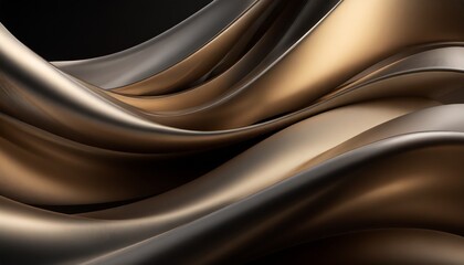 Fototapeta premium Abstract 3d render, gold background design, wavy surface, 3D Illustration