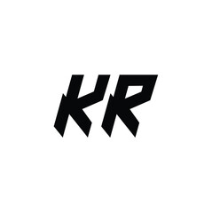 KR monogram logo design letter text name symbol monochrome logotype alphabet character simple logo