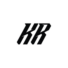KR monogram logo design letter text name symbol monochrome logotype alphabet character simple logo