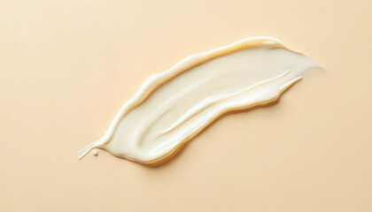 Elegant Stroke of Cream on a Beige Background, fashionable color