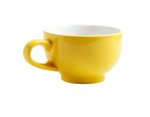 yellow cup isolated on white